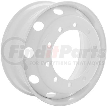 Accuride 28440PKWHT21 Steel Wheel - 22.5" x 8.25", 10-Hole Hub-Piloted, Tubeless, White