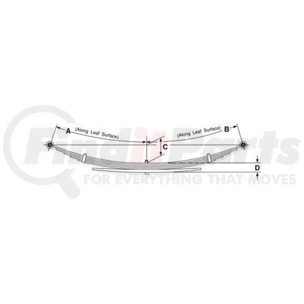 Dayton Parts 34-1659 Leaf Spring - Multi-Leaf, Rear, 4 Leaves for Dodge