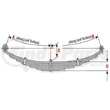 Dayton Parts 56-176 Leaf Spring - Assembly, Front, 6 Leaves, 2 15/16 in. Thickness for 1996-2012 Isuzu Truck - LCF Models/NPR/NQR; W35/W4/W45/W55