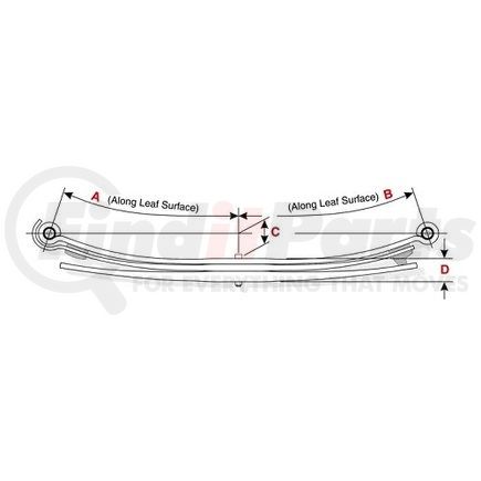 Dayton Parts 46-1375 Leaf Spring - Rear, Parabolic Spring, 3-Leaf, 3 in. Width, OEM A1615865000