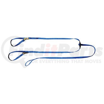 Ancra 900-115H Recovery Rope - 1 in. x 180 in., Polyester, with Snap Hooks and D-Rings, 3-Point Recovery Strap