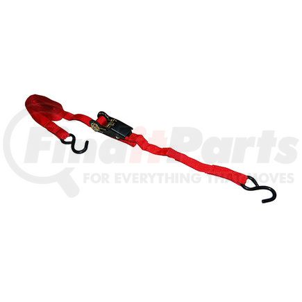 ANCRA SL46 - ratchet tie down strap - 1 in. x 156 in., red, polyester, with s-hook | 1” x 13’ s-hook ratchet tie-down, clamshell