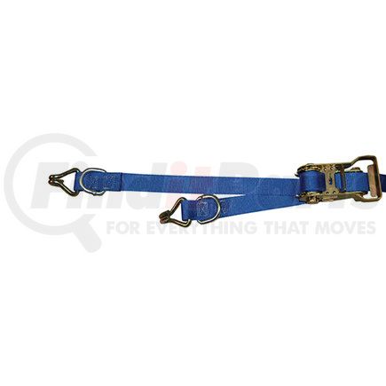 Ancra APS-3 Ratchet Tie Down Strap - 1 in. x 144 in., Blue, Polyester, with D-Ring and J-Hook, Heavy-Duty