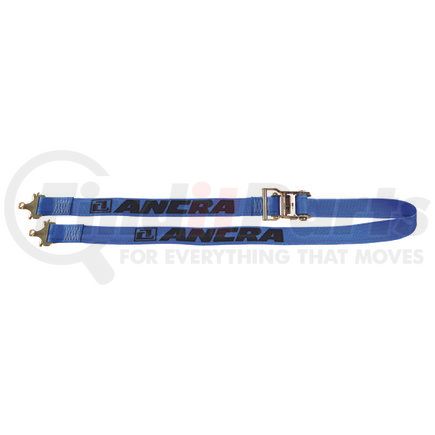 Ancra 48253-18 Ratchet Tie Down Strap - 240 in., Blue, Polyester, with F Hook & Spring E Fitting