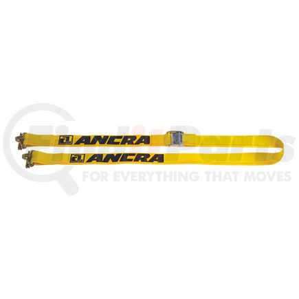 Ancra 48253-19 Cam Buckle Strap, 2 in. x 12 ft., with Wire Hook and Spring E Fitting, Yellow