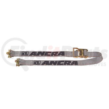 Ancra 48253-14 Ratchet Tie Down Strap - 2 in. x 192 in., Gray, Polyester, with Wire Hook & Spring E Fitting