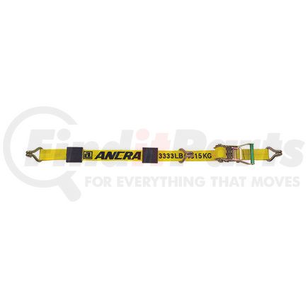 Ancra 50179-10 Ratchet Tie Down Strap - 2 in. x 102 in., Yellow, Polyester, with Wire Hooks