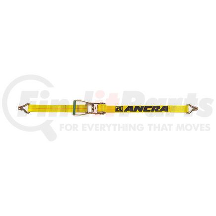 ANCRA 45982-43 - ratchet tie down strap - 2 in. x 360 in., yellow, polyester, with j-hooks & long/wide handle | 2? x 30’ ratchet strap w/j-hooks & long/wide handle