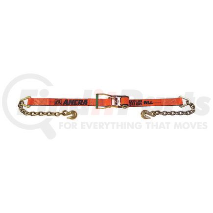 Ancra 45982-93-30 Ratchet Tie Down Strap - 2 in. X? 360 in., Orange, with Chain Anchors & Long/Wide Handle