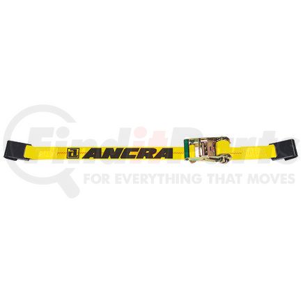 Ancra 47971-10 Ratchet Tie Down Strap - 2 in. X?324 in., Yellow, Polyester, with Flat Hooks