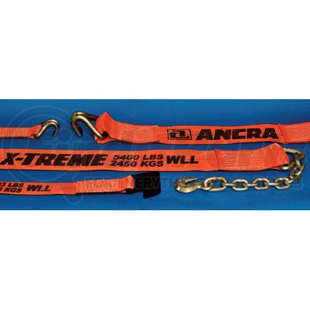 ANCRA 48922-16 - winch strap - 2 in. x 33 in. fixed end strap, polyester, with chain anchor and loop end | 2? x 33” fixed end strap w/chain anchor and loop end
