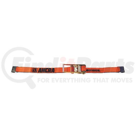 Ancra 48987-90-27 Ratchet Tie Down Strap - 3 in. x 324 in., Orange, Polyester, with Flat Hooks & Long/Wide