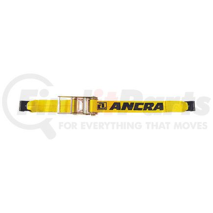 ANCRA 49346-10 - ratchet tie down strap - 4 in. x 324 in., yellow, polyester, with flat hooks, heavy-duty | 4? x 27’ heavy-duty ratchet strap w/flat hooks