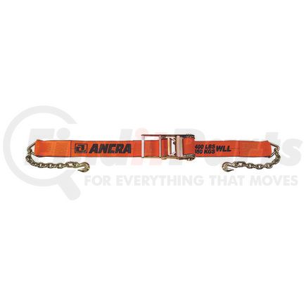 Ancra 49346-91-27 Ratchet Tie Down Strap - 4 in. x 324 in., Orange, Polyester, with Chain Anchors, Heavy-Duty