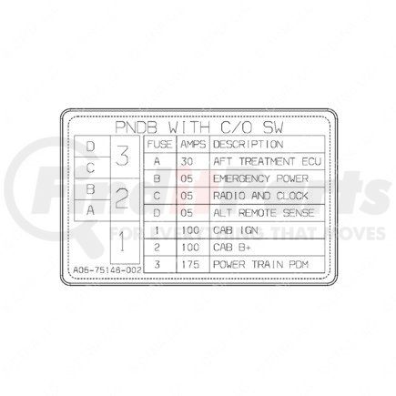 Freightliner 2401665002 Miscellaneous Label - Power Net Distribution Box