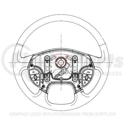 Freightliner 14-20055-001 Wheel - Steering, Black, 18 in. Smart, Leather