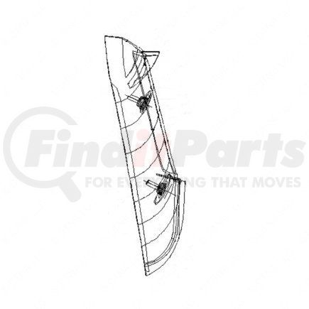 Freightliner 18-29601-000 Body A-Pillar Trim Panel - Left Side, Polycarbonate/ABS, Black, 2.5 mm THK