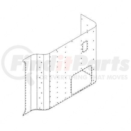 FREIGHTLINER 18-29647-004 - side body panel - right side, aluminum, 78.05 in. x 54.62 in., 0.05 in. thk | skin - side, right hand, 70 in, mid roof or raised roof
