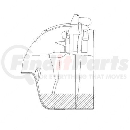 Freightliner 22-45439-000 Truck Half Fender - Glass Fiber Reinforced With Polyester