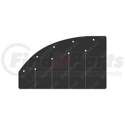 Freightliner 22-74087-000 Bumper Splash Shield - Left Side, Glass Fiber Reinforced With Rubber, 464 mm x 279.3 mm