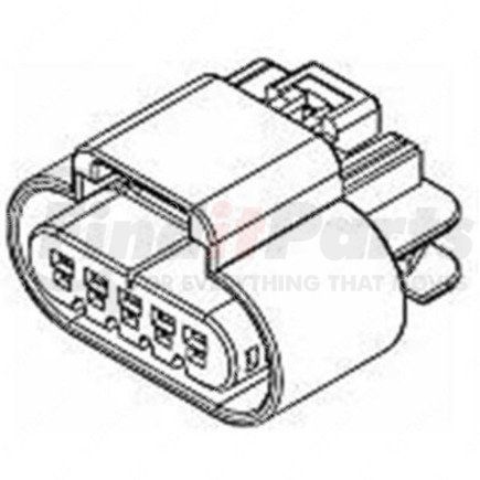 Freightliner 23-13144-502 Multi-Purpose Wiring Terminal - Inline, Female, Black, Plug, 5 Cavity Count