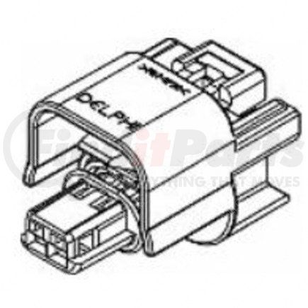 Freightliner 23-13144-206 Multi-Purpose Wiring Terminal - Inline, Female, Black, Plug, 2 Cavity Count