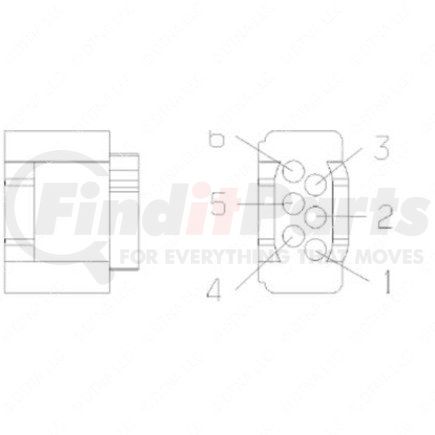 Freightliner 23-13151-613 Multi-Purpose Wiring Terminal - ECU/Device, Female, Natural, Plug, 6 Cavity Count