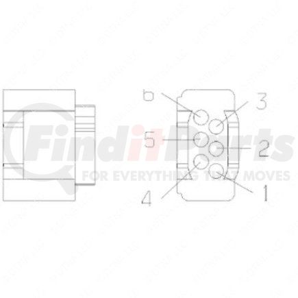 Freightliner 23-13151-613 Multi-Purpose Wiring Terminal - ECU/Device, Female, Natural, Plug, 6 Cavity Count