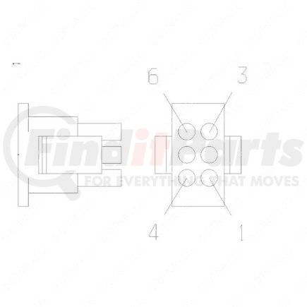 Freightliner 23-13150-603 Multi-Purpose Wiring Terminal - Female, Natural, Inline, 6 Cavity Count