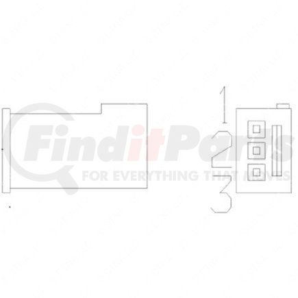 Freightliner 23-13151-303 Multi-Purpose Wiring Terminal - Female, Natural, Inline, 3 Cavity Count