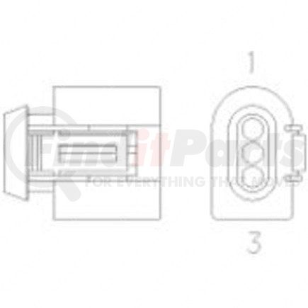 Freightliner 23-13152-302 Multi-Purpose Wiring Terminal - ECU/Device, Female, Black, Plug, 3 Cavity Count