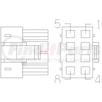 Freightliner 23-13152-801 Multi-Purpose Wiring Terminal - ECU/Device, Female, White, Plug, 8 Cavity Count