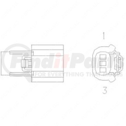 Freightliner 23-13153-307 Multi-Purpose Wiring Terminal - Inline, Female, Black, Plug, 3 Cavity Count