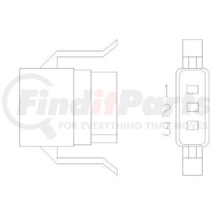 Freightliner 23-13153-309 Multi-Purpose Wiring Terminal - ECU/Device, Female, Plug, 3 Cavity Count