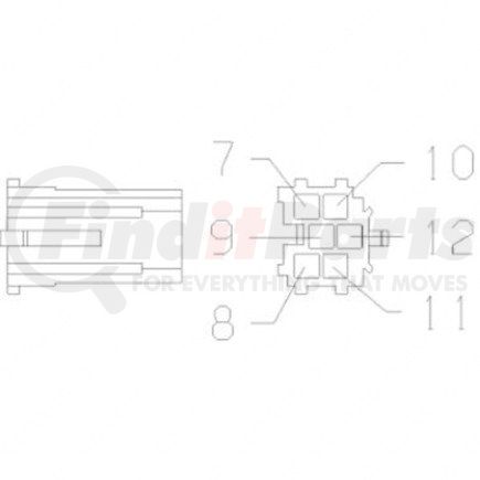 Freightliner 23-13662-607 Multi-Purpose Wiring Terminal - ECU/Device, Female, Green, Plug, 6 Cavity Count
