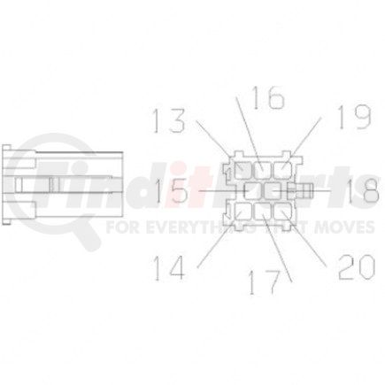 Freightliner 23-13662-800 Multi-Purpose Wiring Terminal - ECU/Device, Female, Blue, Plug, 8 Cavity Count