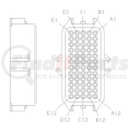 Freightliner 23-13305-003 Multi-Purpose Wiring Terminal - PDM Block, Female, Black, Plug, 60 Cavity Count