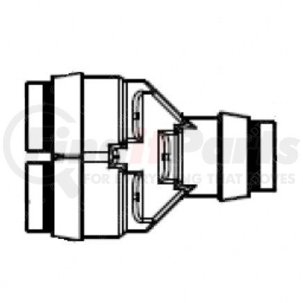 Freightliner 23-14401-007 Pipe Fitting - Y-Connector Union, 1/2 x 1/4 + 1/2 Push-To-Connect