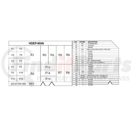 Freightliner 24-01739-000 Miscellaneous Label - Engine Wiring, Electric, Power Distribution