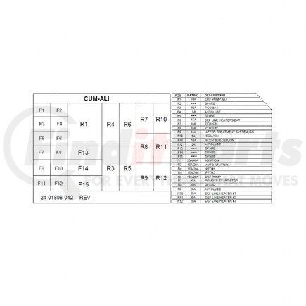 Freightliner 24-01806-012 Miscellaneous Label - Electric, Power Distribution Module, M2