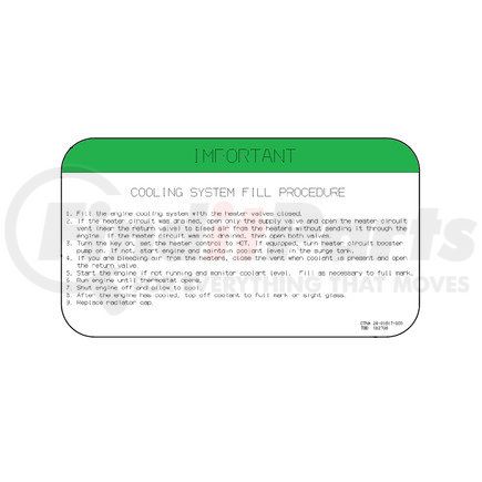 Freightliner 24-01817-000 Air Bag Information Label