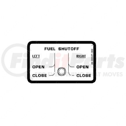 Freightliner 24-00537-000 Miscellaneous Label - Fuel Shutoff Control