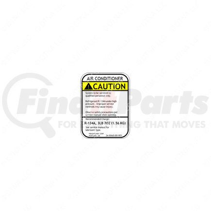 Freightliner 24-00665-001 A/C System Information Label - 88.9 mm x 63.5 mm