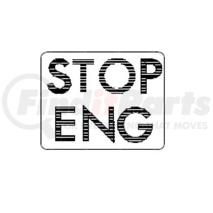 FREIGHTLINER 24-00585-016 - multi-purpose decal - polycarbonate, 19.05 mm x 10.92 mm, 0.38 mm thk | legend, stop engine, wrnlp