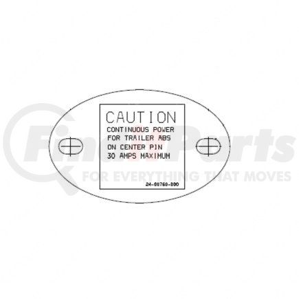 Freightliner 24-00760-000 Caution Label - ABS, Black, 96 mm x 60 mm