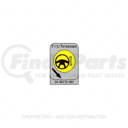 Freightliner 24-00772-001 Miscellaneous Label - Decal, Tilt/Telescope, C, Bus