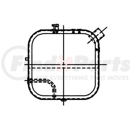 Freightliner A03-24277-000 Fuel Tank - Steel, RH, 75 gal, Painted, Rectangular, without Electrical Flow Gauge Hole