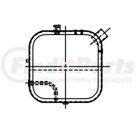 Freightliner A03-24277-002 Fuel Tank - Steel, RH, 75 gal, Painted, Rectangular, without Electrical Flow Gauge Hole