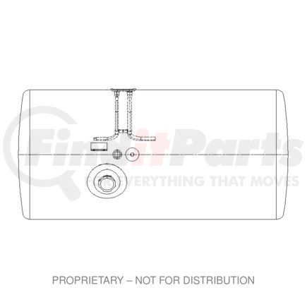 Freightliner A03-28838-150 Fuel Tank - Aluminum, 25 in., LH, 80 gal, Plain