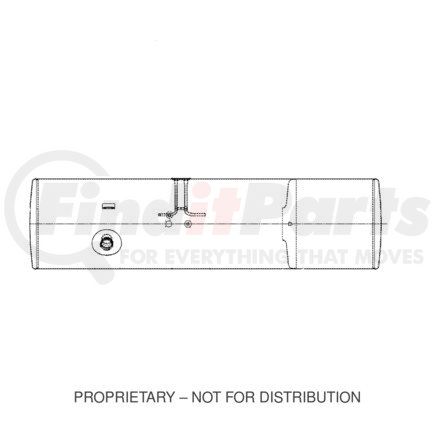 Freightliner A03-32564-181 Fuel Tank - Aluminum, 22.88 in., RH, 100 gal, Plain